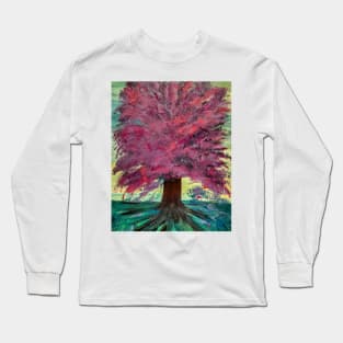 Botanical abstract landscape painting Long Sleeve T-Shirt